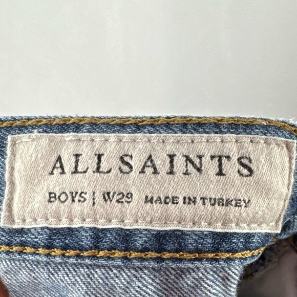 Allsaints‎ The Boys Frayed Hem Jeans in Blue Size 29 - Picture 8 of 14